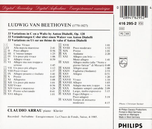 Claudio Arrau - Beethoven: Diabelli Variationen (1986)