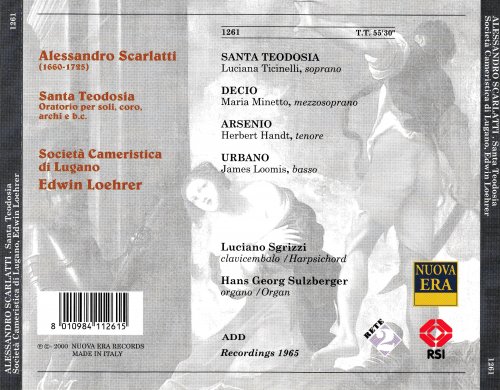 Edwin Loehrer - A. Scarlatti: Santa Teodosia (2000)