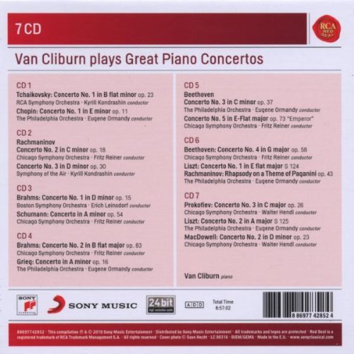 Van Cliburn - Van Cliburn plays Great Piano Concertos  (7CD Box Set,  Remastered)  (2012)