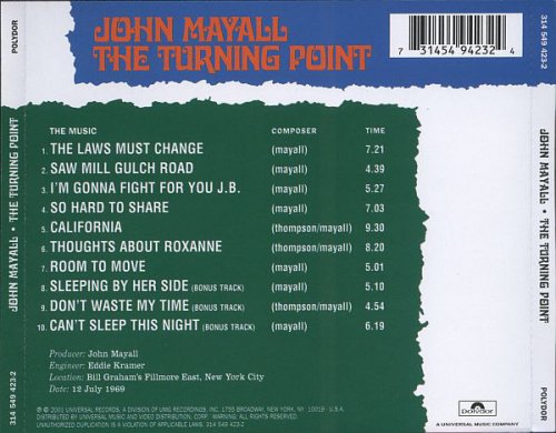 John Mayall - The Turning Point (Reissue, Remastered) (1969/2001)