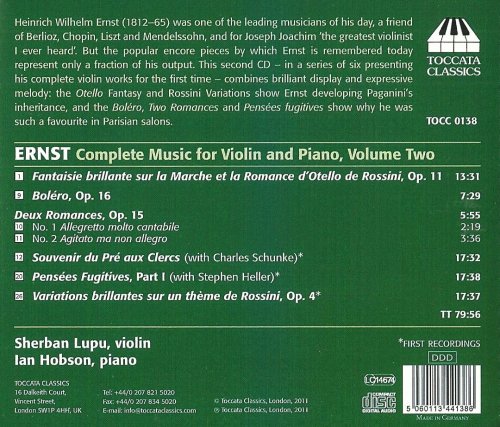 Sherban Lupu, Ian Hobson - Heinrich Wilhelm Ernst: Complete Music for Violin and Piano, Vol. 2 (2011)