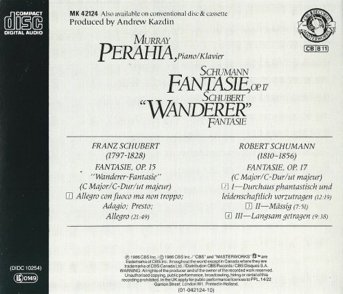 Murray Perahia - Schubert: Wanderer-Fantasie, Schumann: Fantasie (1986)