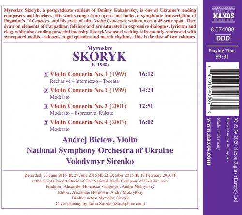 Andrej Bielow, National Symphony Orchestra of Ukraine & Volodymyr Sirenko - Skoryk: Complete Violin Concertos, Vol. 1 (2020) [Hi-Res]