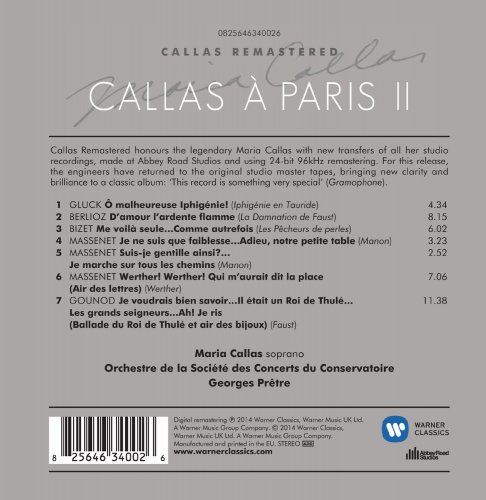 Maria Callas - Callas à Paris: More Arias from French Opera  (2014) [Hi-Res]