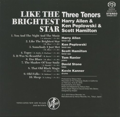 Three Tenors (Harry Allen, Ken Peplowski & Scott Hamilton) - Like The Brightest Star (2019) [SACD]