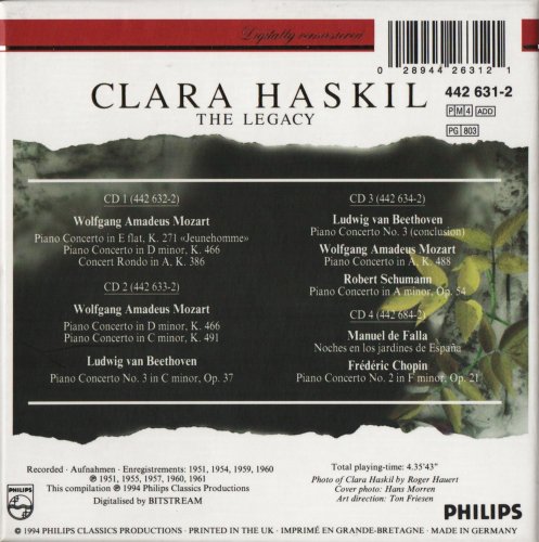 Clara Haskil - The Legacy, Vol. 2: Concertos (1994)