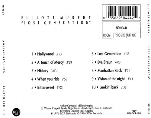 Elliott Murphy - Lost Generation (Reissue) (1975/1992)