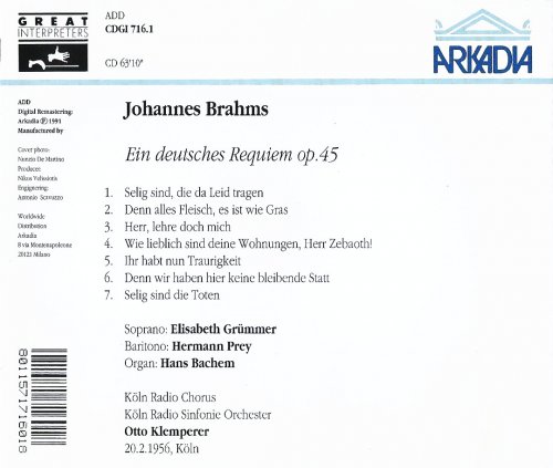 Otto Klemperer - Brahms: Ein Deutsches Requiem (1991)