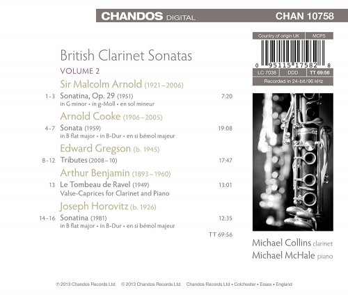 Michael Collins & Michael McHale - British Clarinet Sonatas, Volume 2 (2013) [Hi-Res]