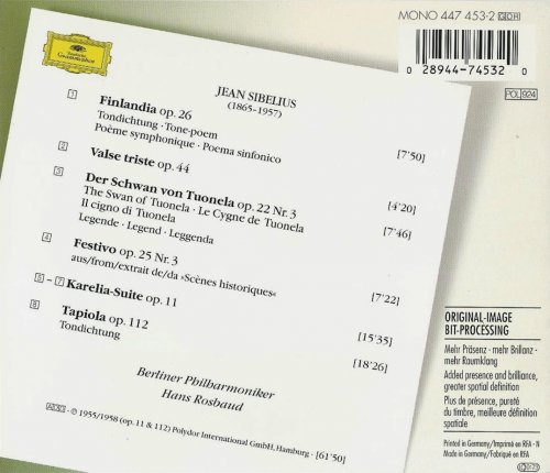 Berliner Philharmoniker, Hans Rosbaud - Sibelius: Finlandia, Karelia-Suite, Tapiola (1996)