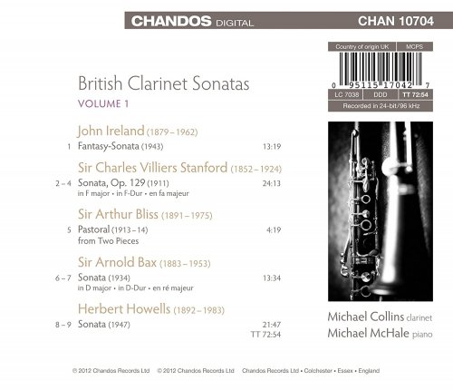 Michael Collins & Michael McHale - British Clarinet Sonatas, Volume 1 (2012) [Hi-Res]