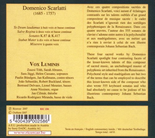 Vox Luminis, Lionel Meunier - Scarlatti: Stabat Mater (2014)