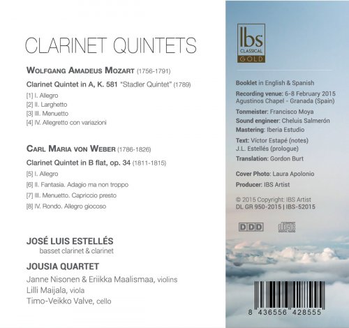 José Luis Estellés - Mozart & Weber: Clarinet Quintets (2016)