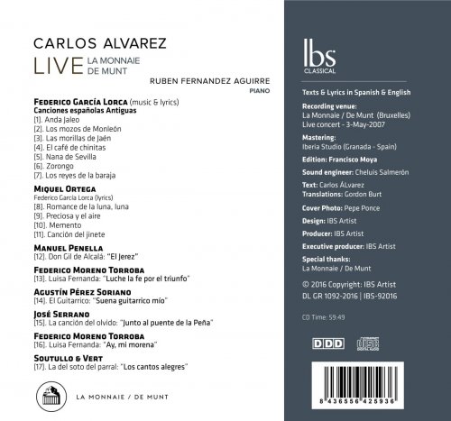 Carlos Alvarez - Live La Monnaie (2017) [Hi-Res]