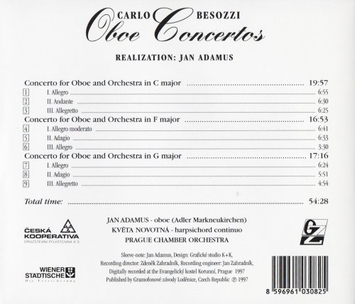 Jan Adamus, Prague Chamber Orchestra - Besozzi: Oboe Concertos (1992)
