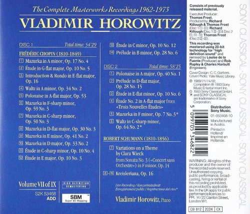 Vladimir Horowitz - The Complete Masterworks Recordings 1962-1973, Volume VII: Early Romantics (1993)