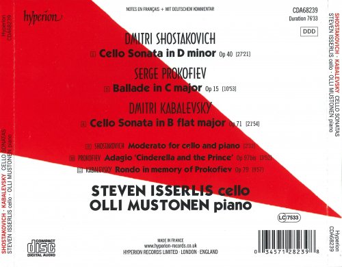 Steven Isserlis, Olli Mustonen - Shostakovich & Kabalevsky: Cello Sonatas (2019) CD-Rip