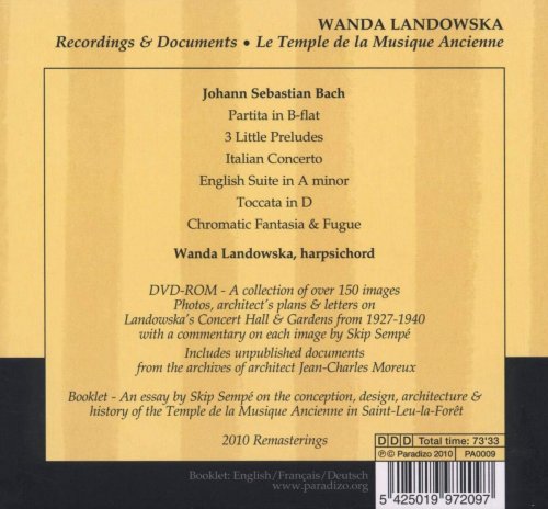 Wanda Landowska - Bach: Le Temple de la Musique Ancienne (2011)