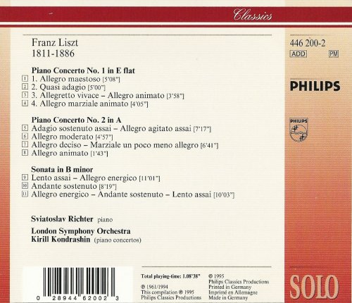 Sviatoslav Richter - Liszt: Piano Concertos, Piano Sonata (1994) CD-Rip