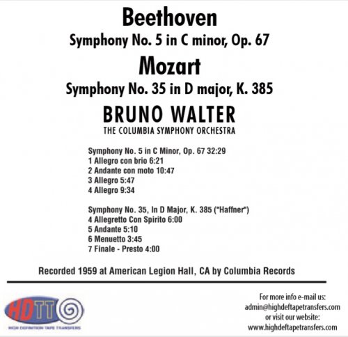 Bruno Walter - Beethoven: Symphony 5 & Mozart: Symphony No 35 “Haffner” (1959) [2019 DSD128]