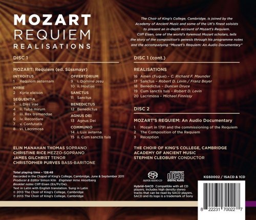Academy of Ancient Music, Stephen Cleobury and Choir of King's College, Cambridge - Mozart: Requiem Realisations (2013) [Hi-Res]
