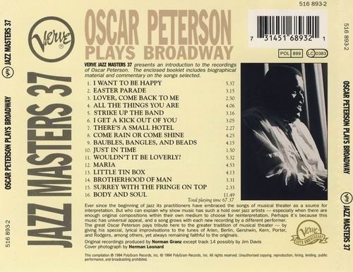 Oscar Peterson - Verve Jazz Masters 37:Oscar Peterson Plays Broadway (1994)