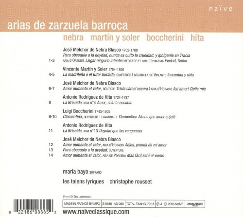 Maria Bayo, Les Talens Lyriques, Christophe Rousset - Arias de Zarzuela Barroca (2004)