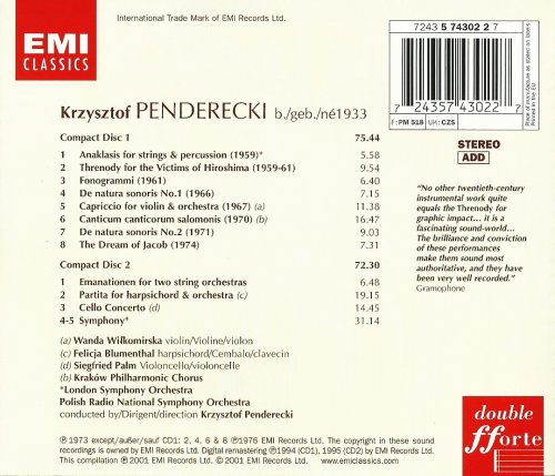 Polish Radio National Symphony Orchestra, Krzysztof Penderecki - Penderecki: Cello Concerto; Partita; Symphony; Threnody (2001)