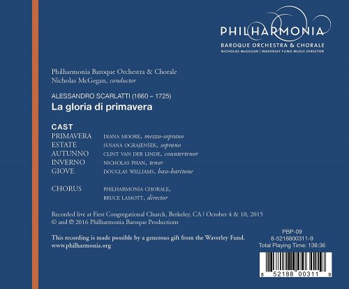 Philharmonia Baroque Orchestra & Philharmonia Chorale, Nicholas McGegan - A. Scarlatti: La Gloria di Primavera (2016) [Hi-Res]