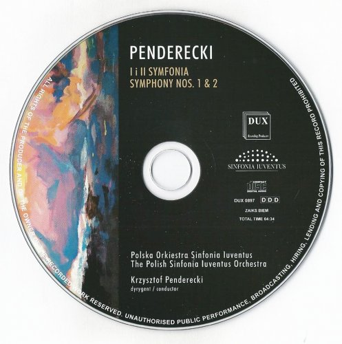 The Polish Sinfonia Iuventus Orchestra, Krzysztof Penderecki - Penderecki: Symphonies Nos. 1 & 2 (2013)