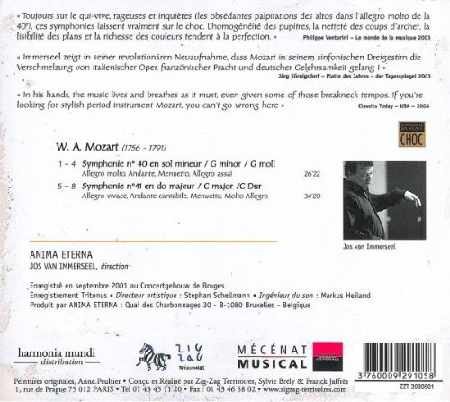 Anima Eterna, Jos van Immerseel - Mozart: Symphonies Nos. 40, 41 (2001)