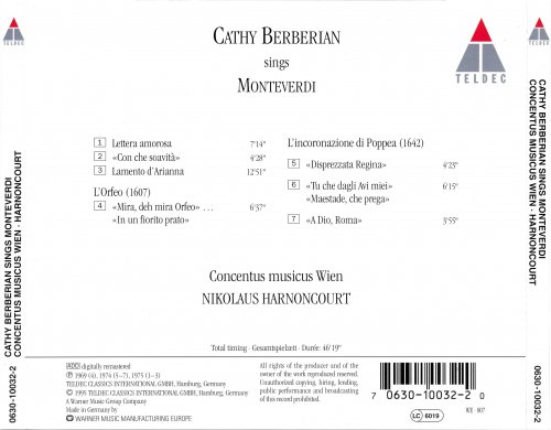 Cathy Berberian - Cathy Berberian sings Monteverdi (2014)