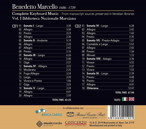 Ottavio Dantone - Marcello: Complete Keyboard Music, Vol. 1 (2020)