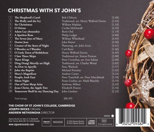 The Choir of St John's College, Cambridge, Joseph Wicks & Andrew Nethsingha - Christmas with St John's (2016) [Hi-Res]