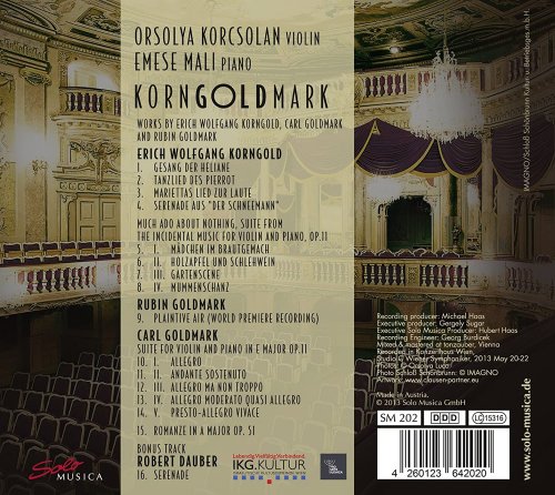 Orsolya Korcsolán, Emese Mali - Korngoldmark: Korngold, R. Goldmark & K. Goldmark – Works for Violin & Piano (2014) [Hi-Res]