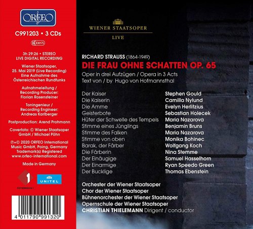 Evelyn Herlitzius, Wiener Staatsoper, Christian Thielemann - R. Strauss: Die Frau ohne Schatten, Op. 65, TrV 234 (Live) (2020) [Hi-Res]