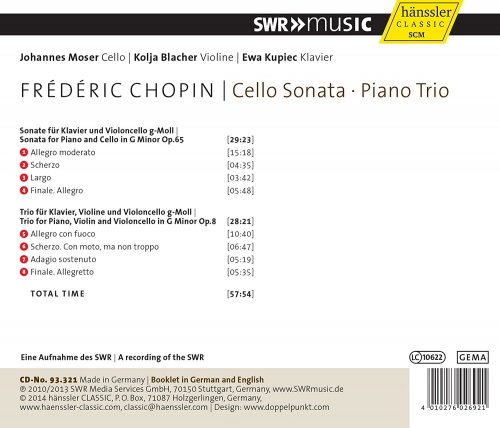 Ewa Kupiec, Kolja Blacher, Johannes Moser - Chopin: Cello Sonata & Piano Trio (2014) [Hi-Res]