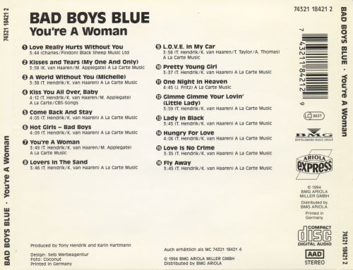 Bad Boys Blue - You're A Woman (1994) CDRip