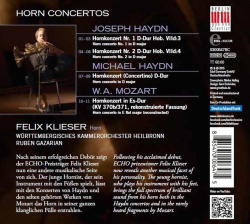Felix Klieser, Württembergisches Kammerorchester Heilbronn & Ruben Gazarian - Horn Concertos (2015) [Hi-Res]