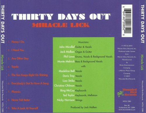 Thirty Days Out - Miracle Lick (Reissue) (1972/2010)