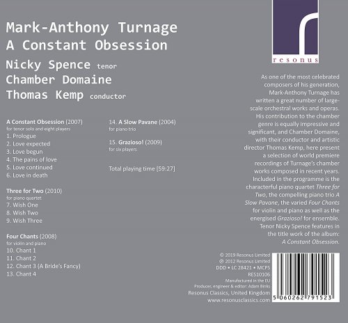 Chamber Domaine, Nicky Spence & Thomas Kemp - Mark-Anthony Turnage: A Constant Obsession (2012) [Hi-Res]