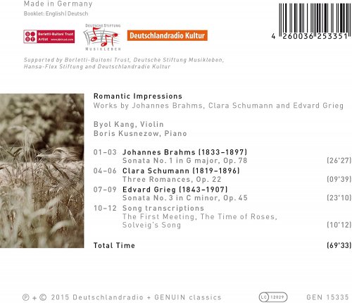 Byol Kang & Boris Kusnezow - Romantic Impressions: Works by Brahms, C. Schumann & Grieg (2015) [Hi-Res]