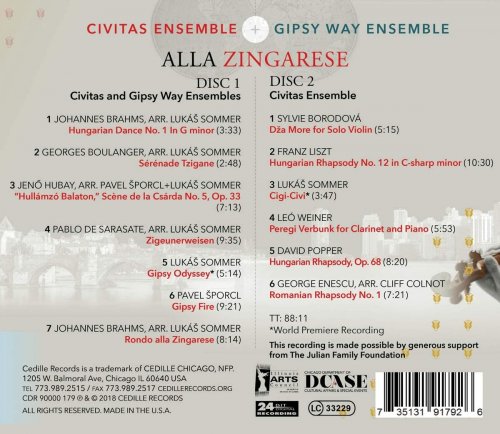 Civitas Ensemble, Gipsy Way Ensemble & Pavel Sporcl - Alla zingarese (2018) [Hi-Res]