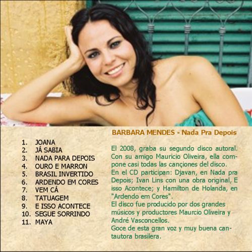 Barbara Mendes - Nada pra Depois (2008) FLAC