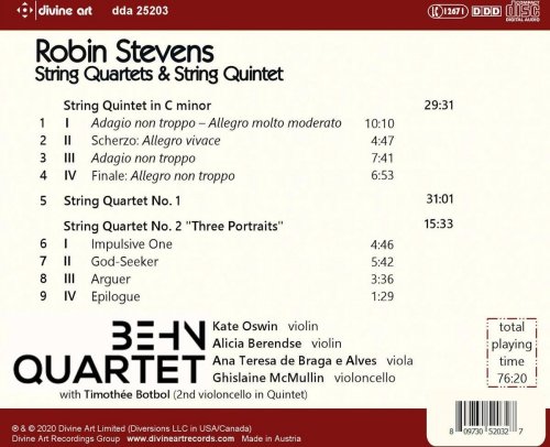 Behn Quartet & Timothée Botbol - Robin Stevens: String Quartets & String Quintet (2020) [Hi-Res]