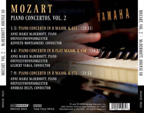 Anne-Marie McDermott, Odense Symphony Orchestra & Kenneth Montgomery, Gilbert Varga, Andreas Delfs - Mozart: Piano Concertos, Vol. 2 (2020) [Hi-Res]