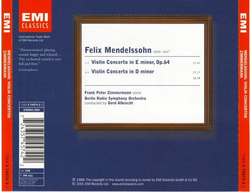 Frank Peter Zimmermann - Mendelssohn: Violin Concertos (2001)