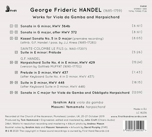 Ibrahim Aziz and Masumi Yamamoto - Handel: Works for Viola da gamba & Harpsichord (2020) [Hi-Res]