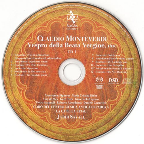 La Capella Reial, Coro del Centro di Musica Antica di Padova & Jordi Savall - Monteverdi: Vespro della Beata Vergine (2007) [SACD]