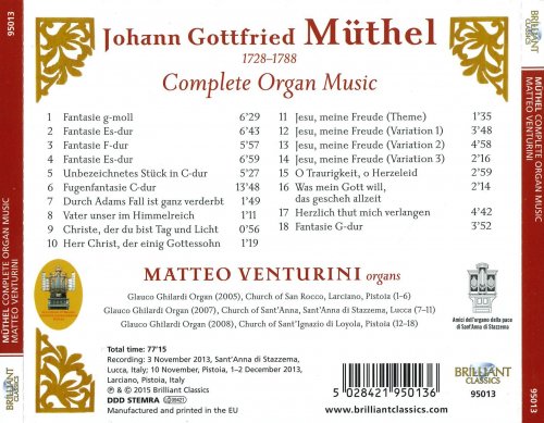 Matteo Venturini - Johann Gottfried Müthel: Complete Organ Music (2015)